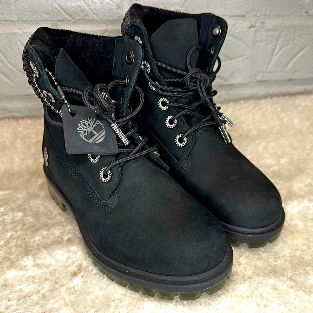 New JIMMY CHOO x Timberland embellished Swarovski boots Size 37 - Picture 2 of 15